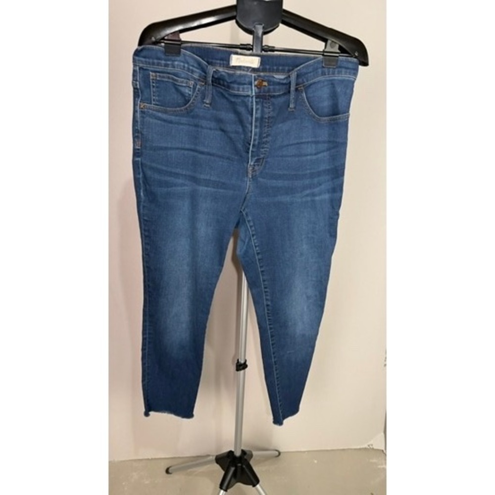 Madewell The Perfect Vintage Straight Leg Jeans Medium Wash Raw Hem Women Sz 30